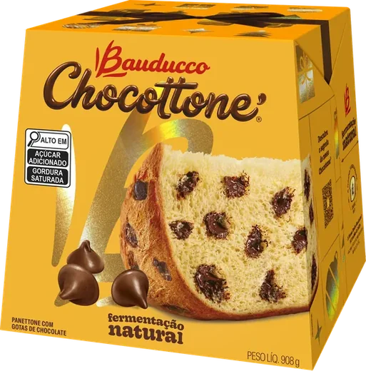 Chocottone Bauducco 908 g, embalagem