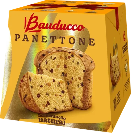 Panettone Bauducco 908 g, embalagem