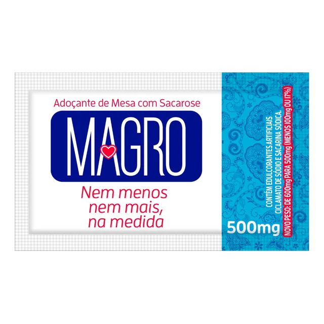 Adoçante Magro Lowçucar, embalagem de 500 mg