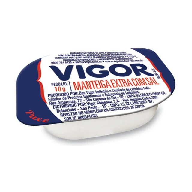 Manteiga Com Sal Vigor, embalagem de 10 g